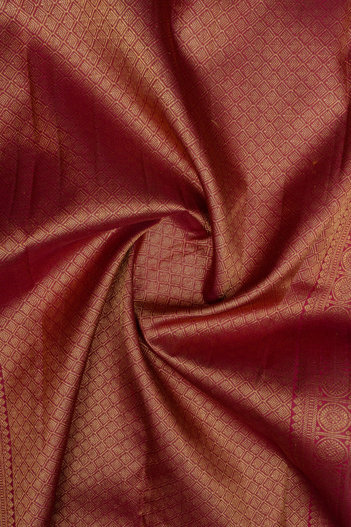 Rust orange brocade pure kanchipuram silk saree