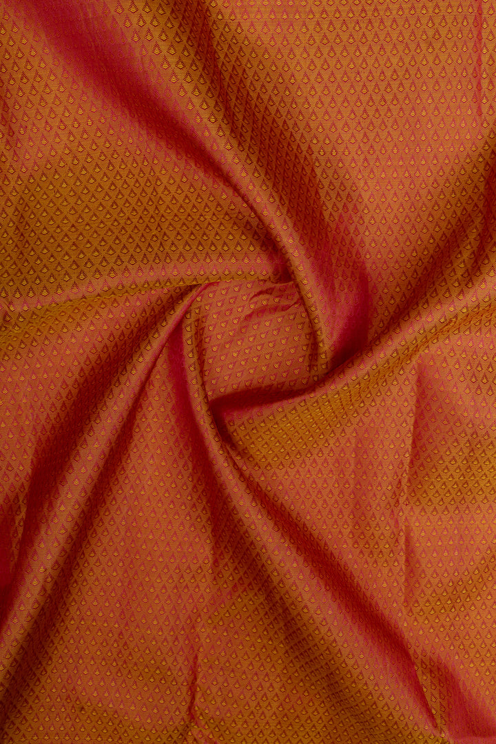 Rust orange brocade pure kanchipuram silk saree
