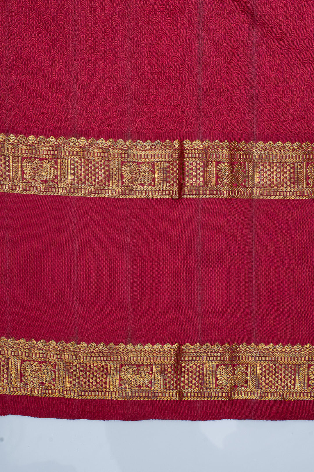 Rust orange brocade pure kanchipuram silk saree
