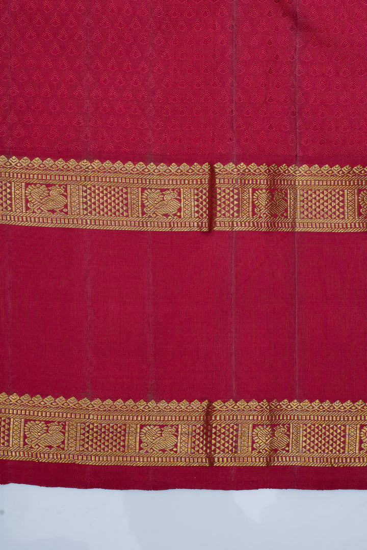 Rust orange brocade pure kanchipuram silk saree