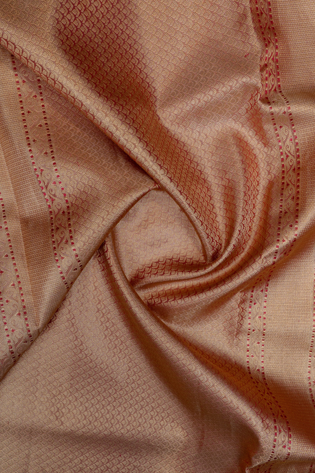 Champagne Gold and silver tissue brocade pure kanchipuram silk saree