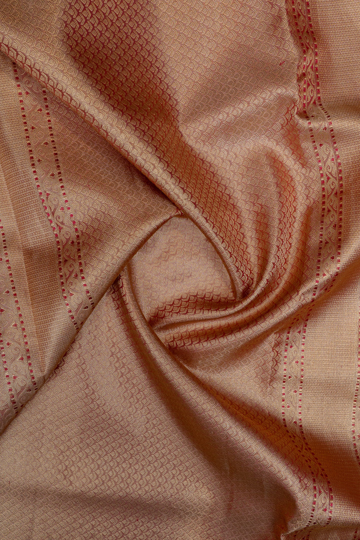 Champagne Gold and silver tissue brocade pure kanchipuram silk saree