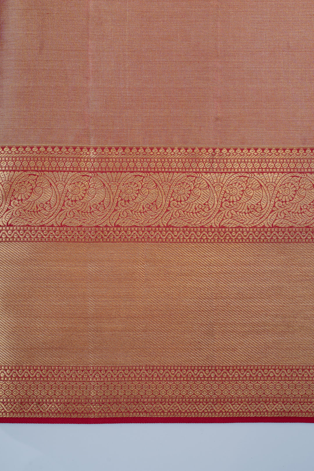 Champagne Gold and silver tissue brocade pure kanchipuram silk saree