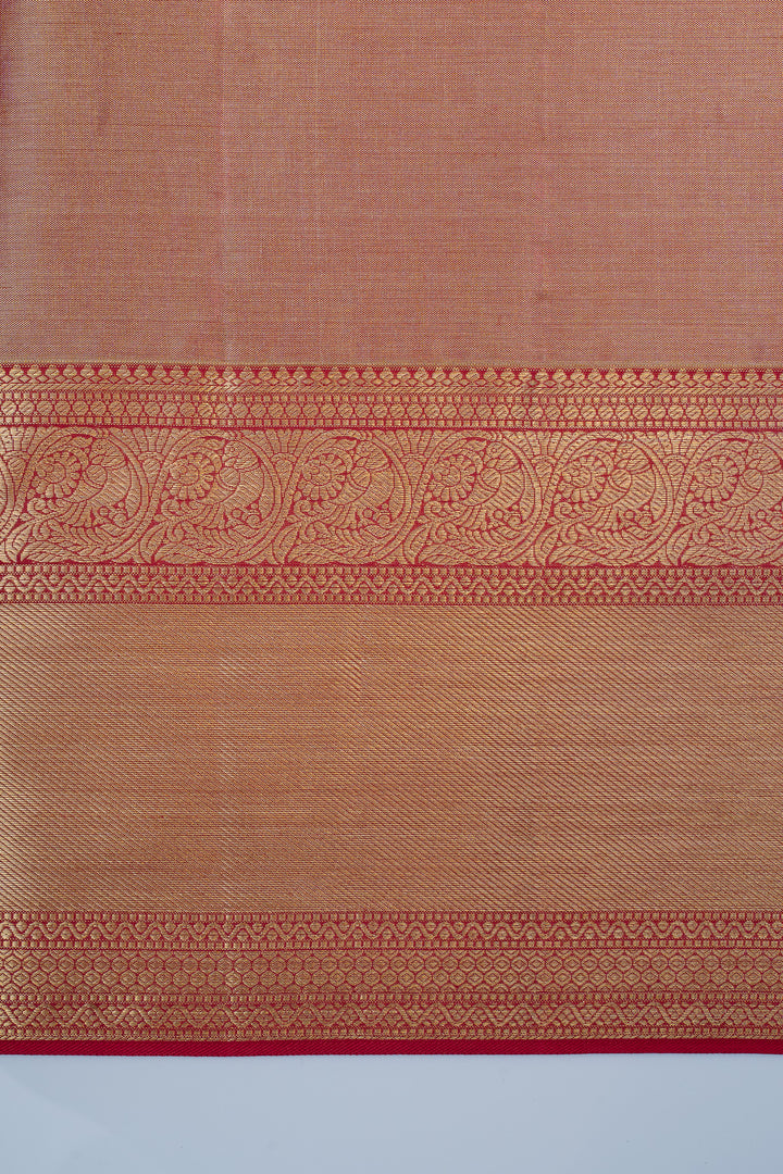 Champagne Gold and silver tissue brocade pure kanchipuram silk saree