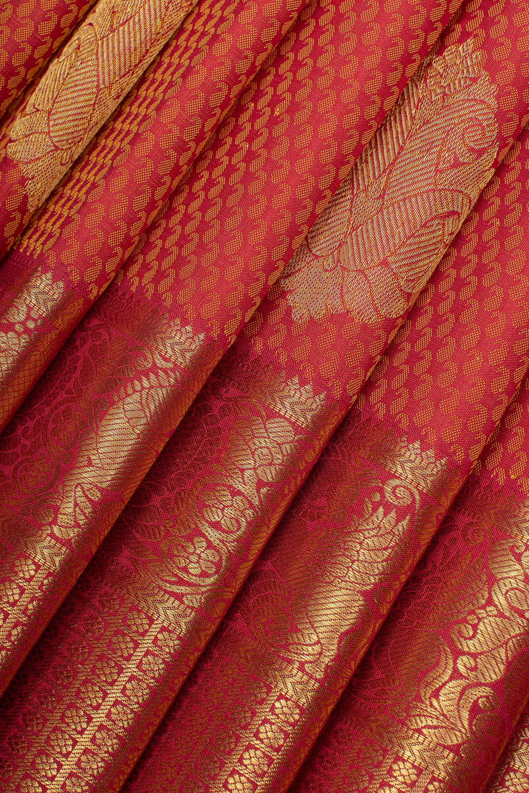Red thread brocade pure kanchipuram silk saree