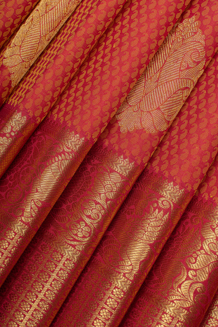 Red thread brocade pure kanchipuram silk saree