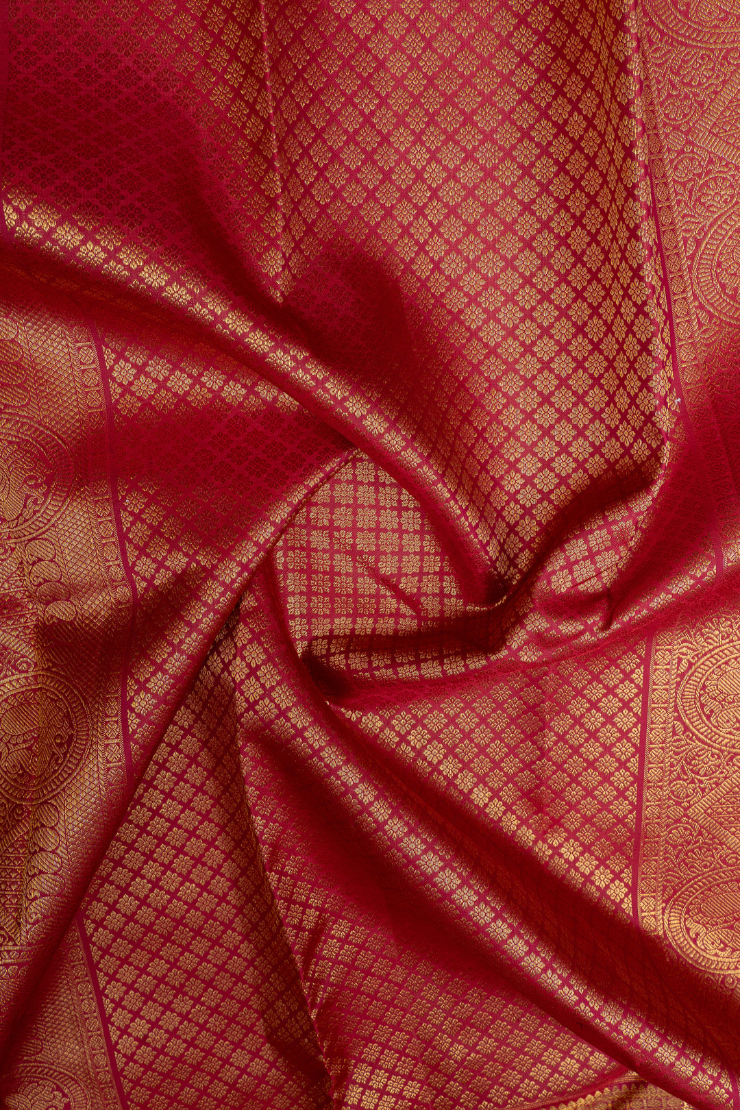 Purple and red stripes pure kanchipuram silk saree