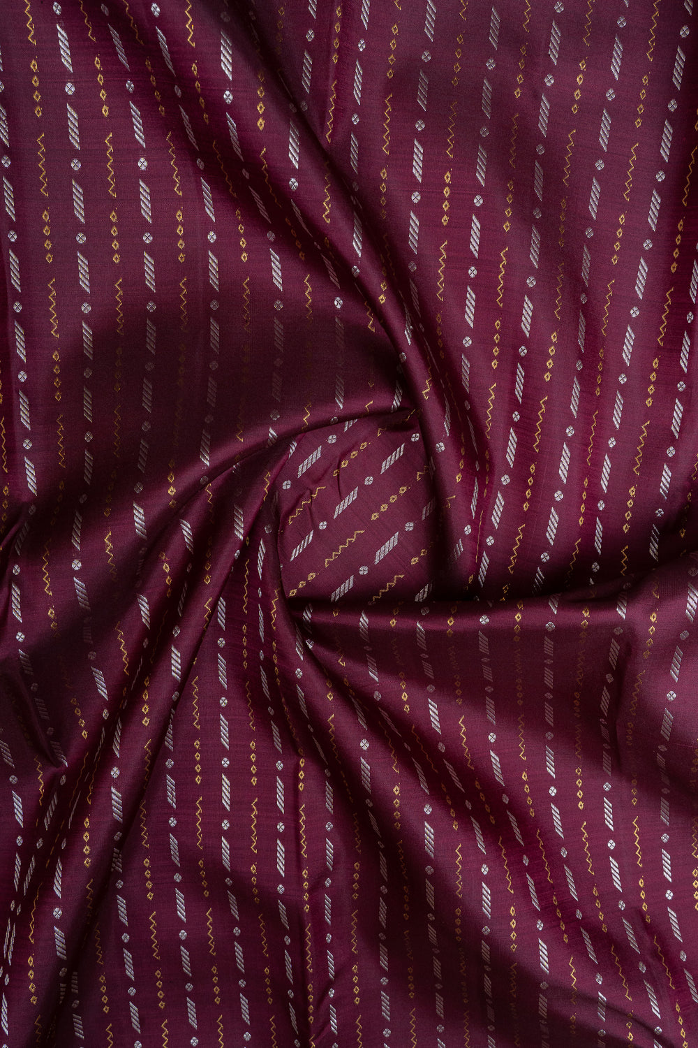 Purple and red stripes pure kanchipuram silk saree