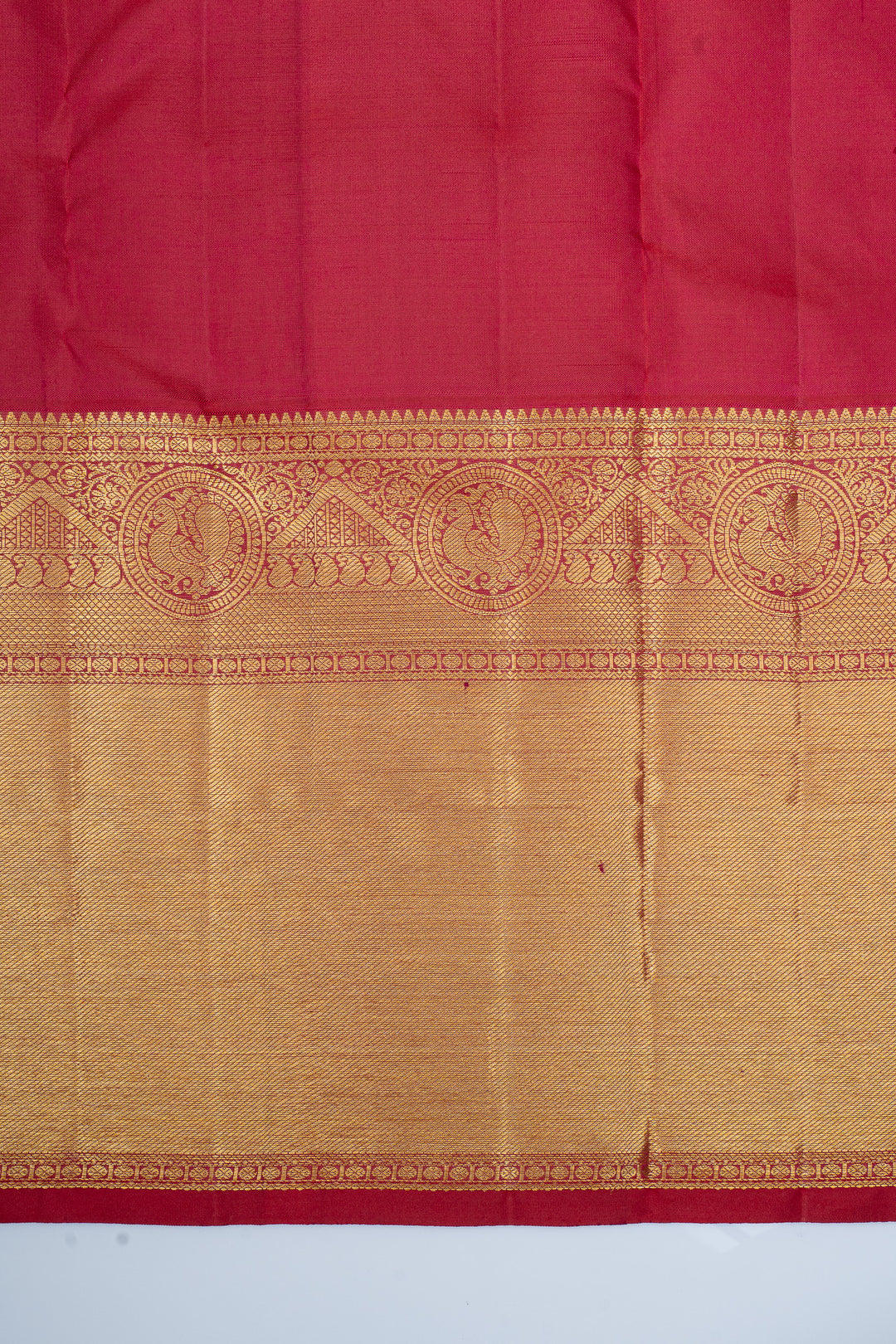 Purple and red stripes pure kanchipuram silk saree