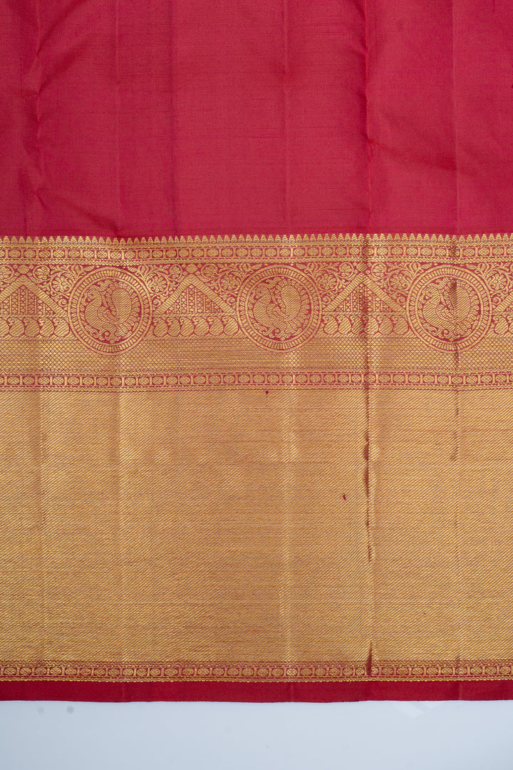 Purple and red stripes pure kanchipuram silk saree