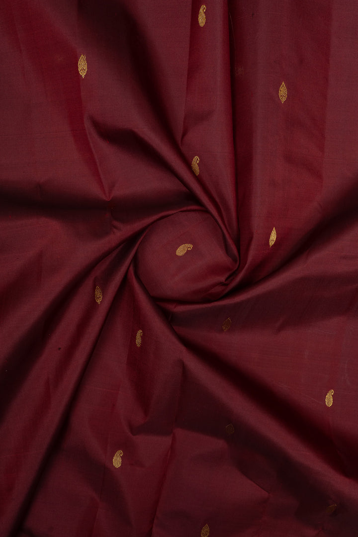 Maroon traditional pure Kanchipuram silk saree