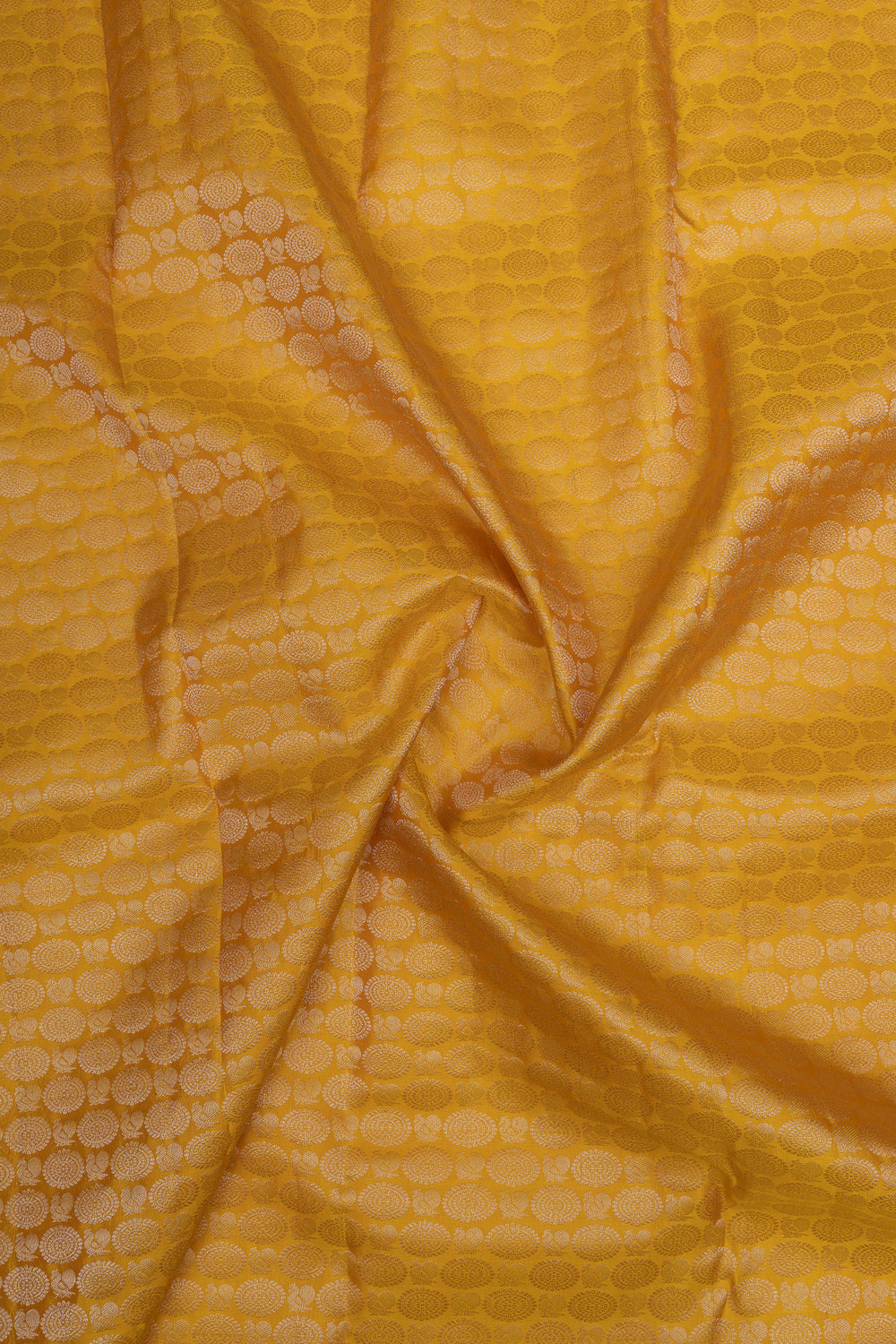 Golden yellow  brocade pure Kanchipuram silk saree