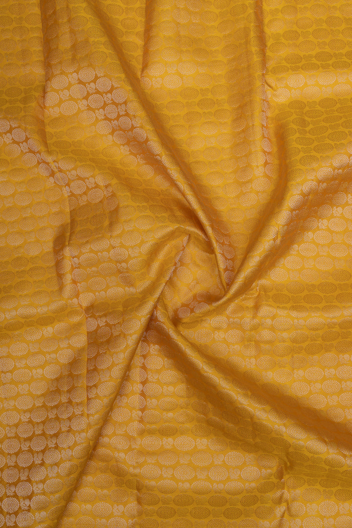 Golden yellow  brocade pure Kanchipuram silk saree