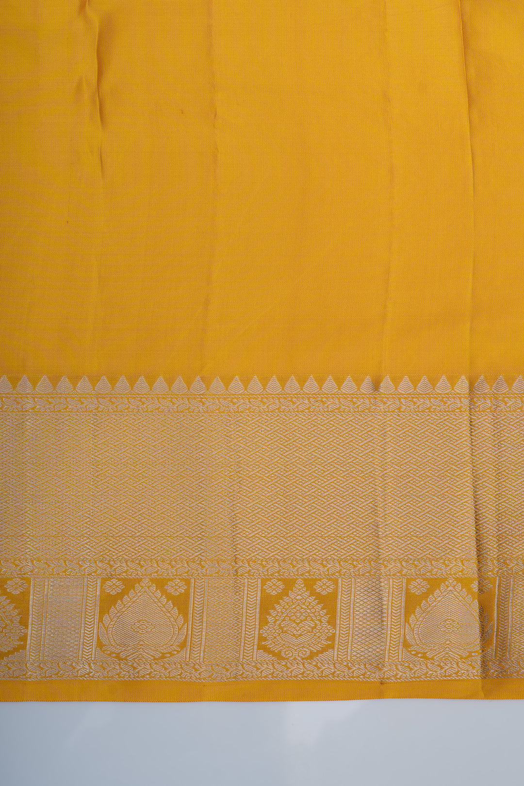 Golden yellow  brocade pure Kanchipuram silk saree
