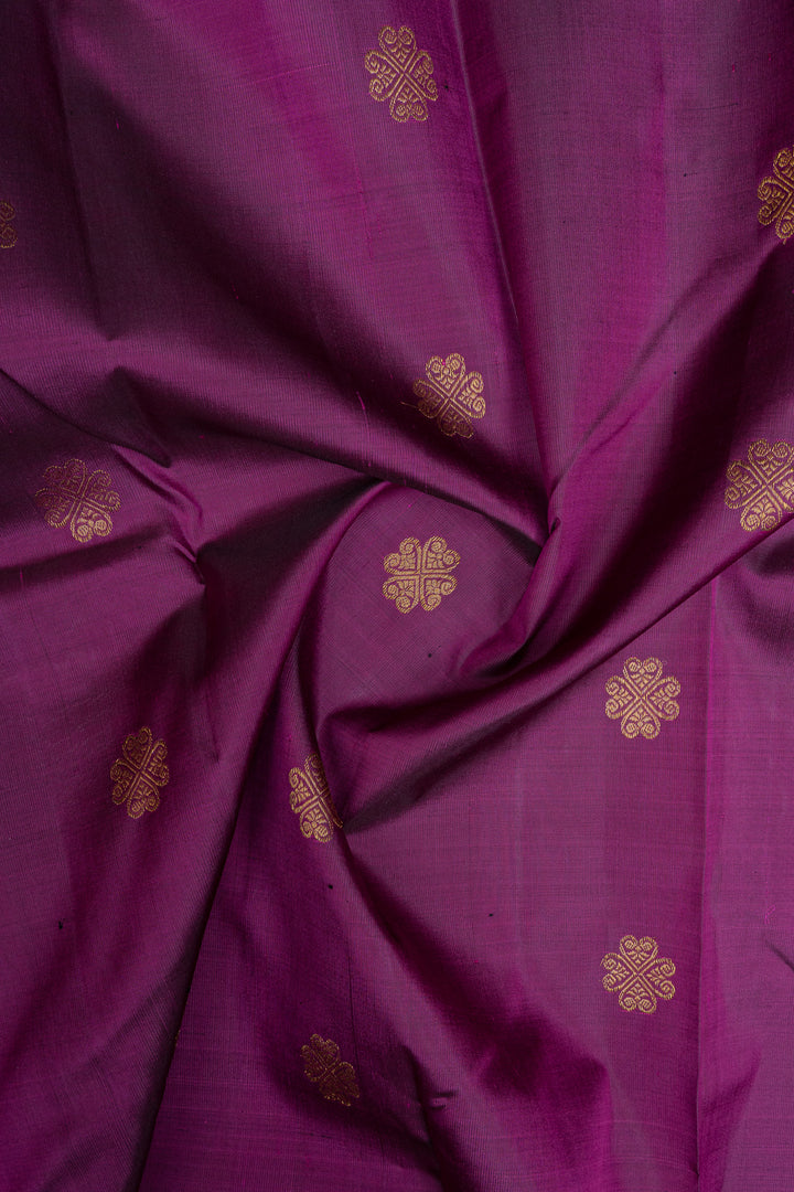 Mulberry purple temple border Kanchipuram silk saree