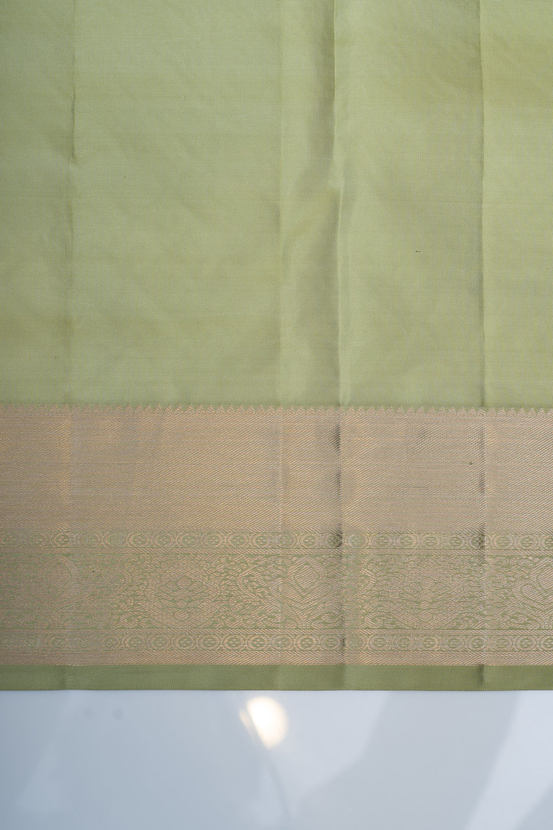 Mint green floral brocade pure Kanchipuram silk saree