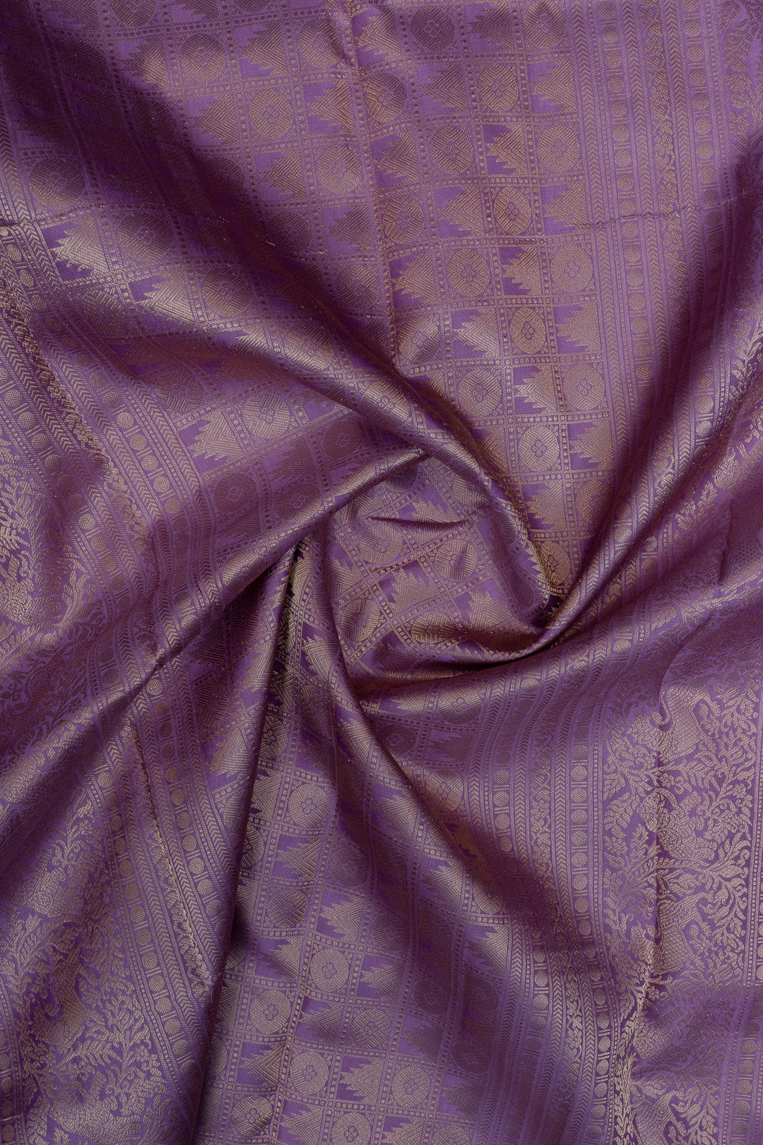 Lilac brocade pure kanchipuram silk saree