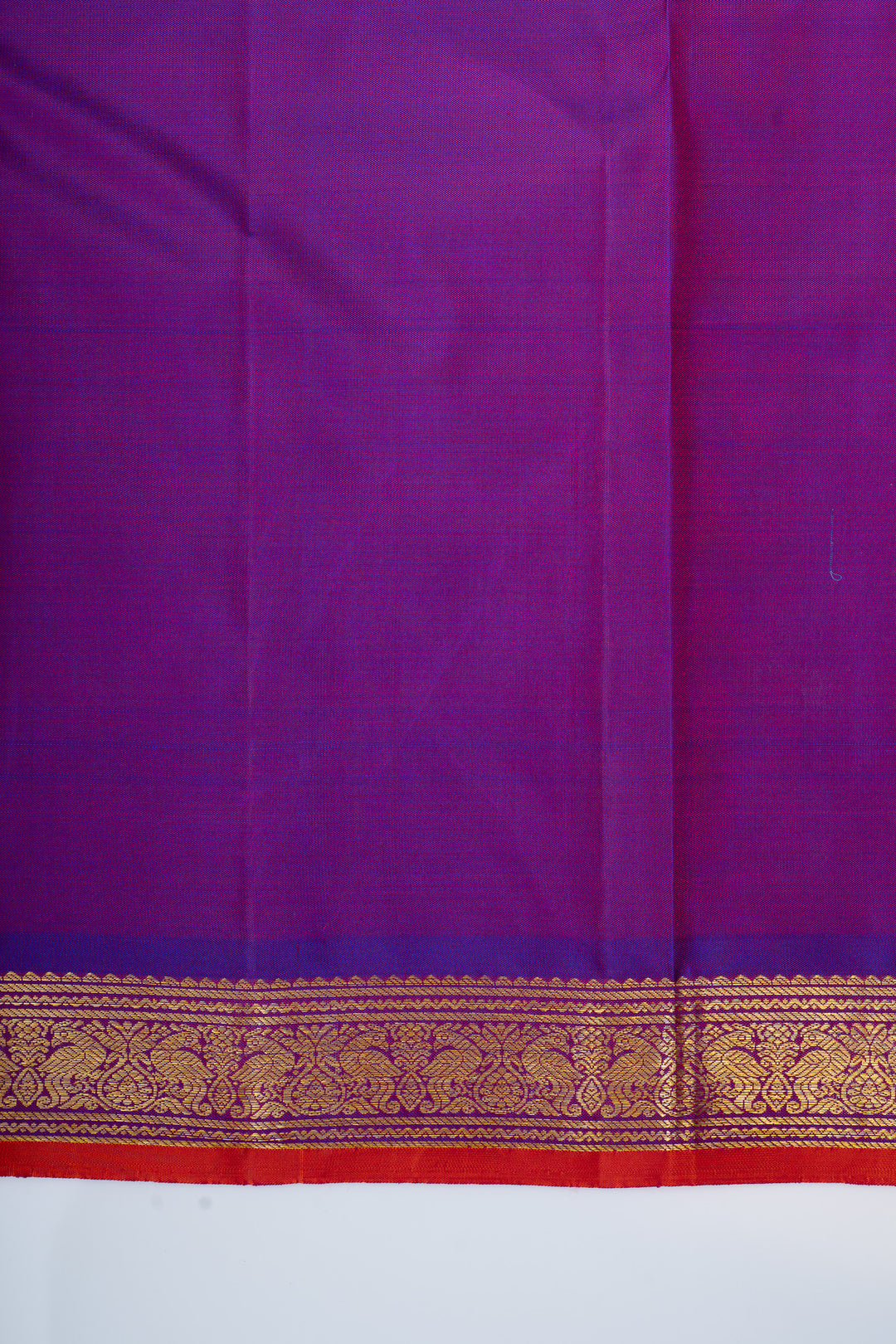 Rust orange and purple pure Kanchipuram silk saree