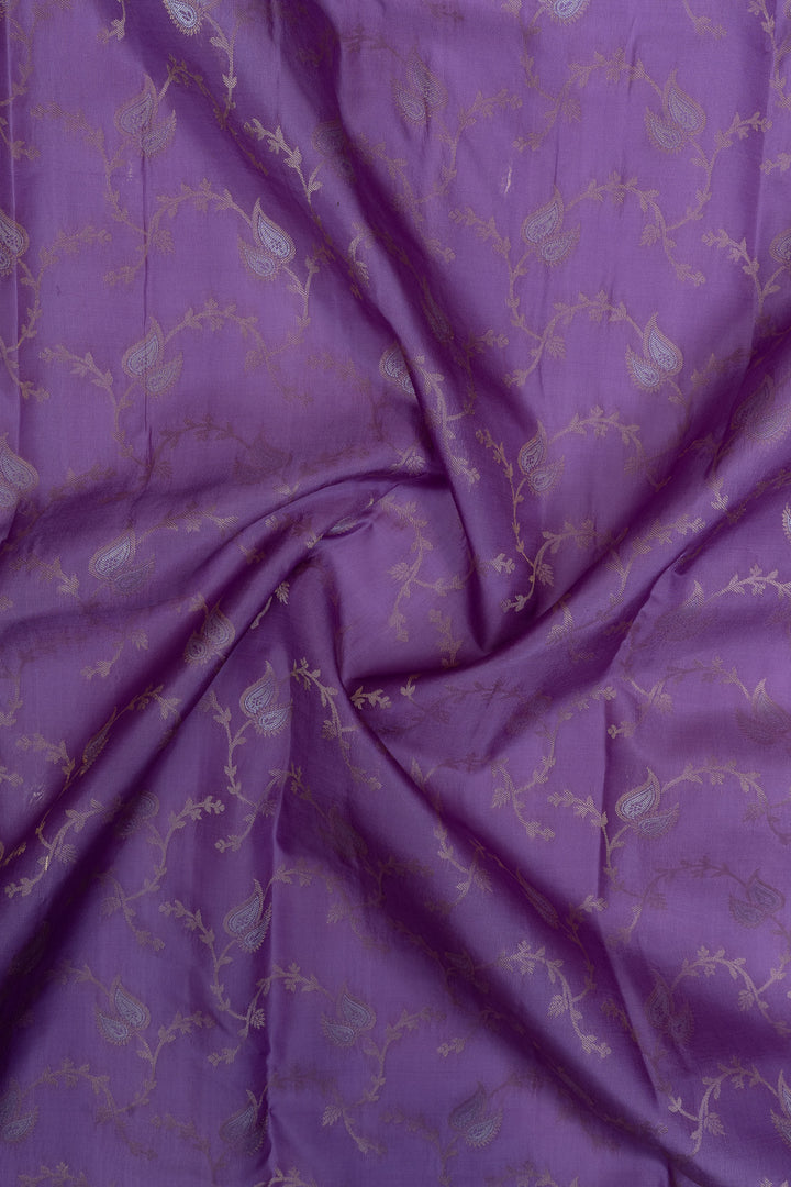 Lilac brocade pure kanchipuram silk saree
