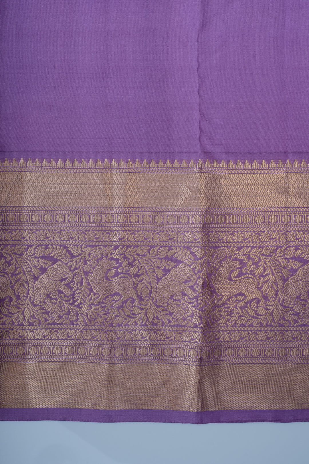 Lilac brocade pure kanchipuram silk saree