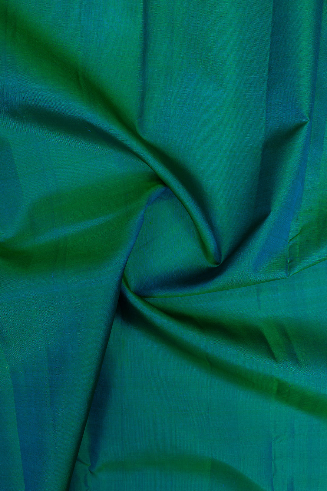 Peacock blue small border pure kanchipuram silk saree