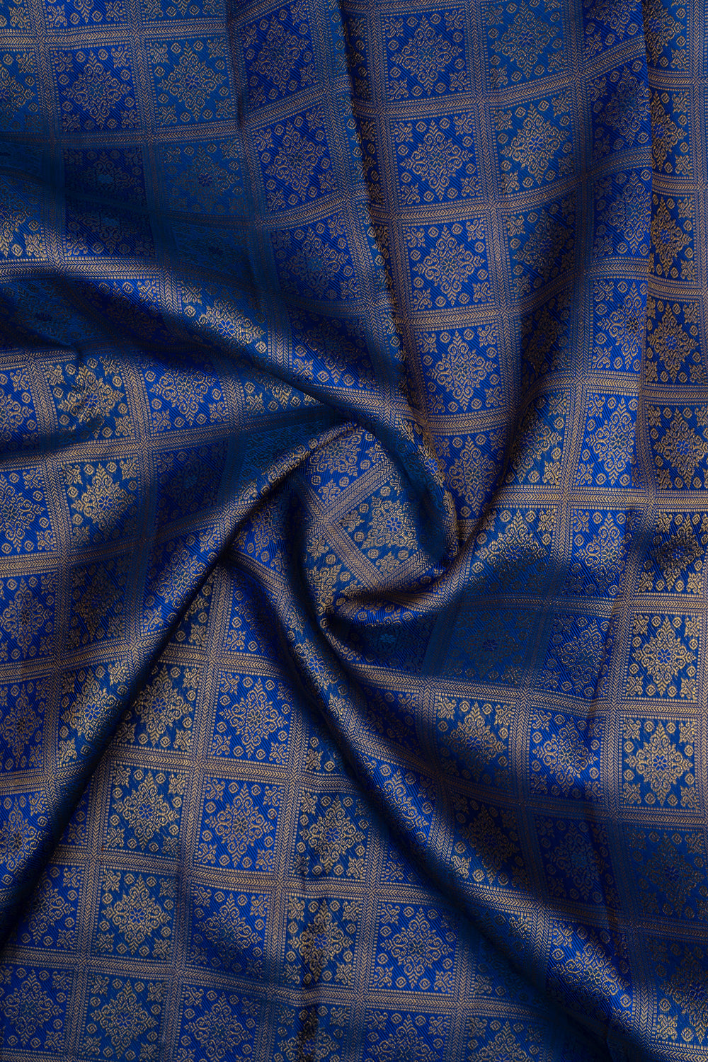 Peacock blue minakari brocade pure Kanchipuram silk saree