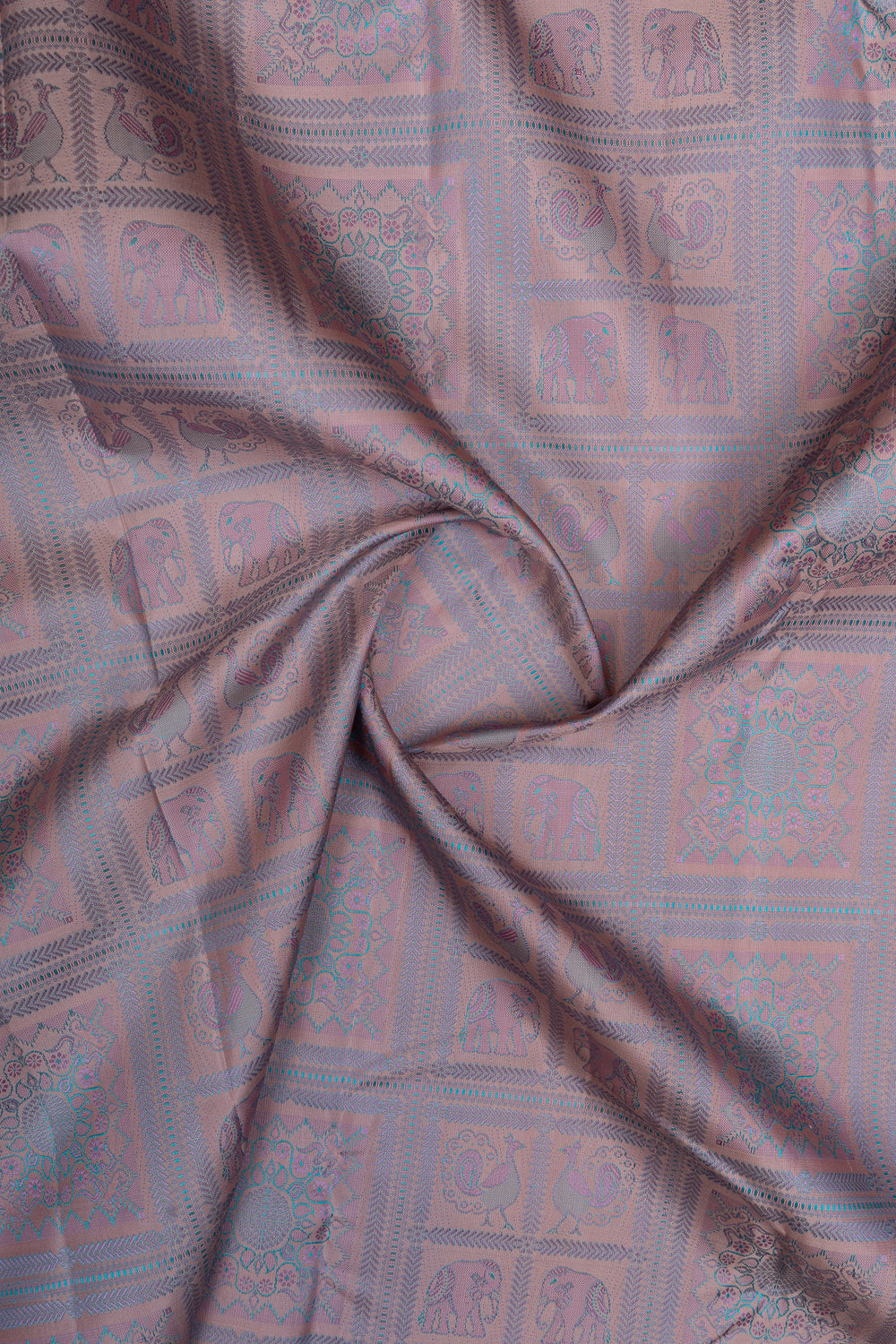 Lilac Orissa Kanchipuram threadwork pure kanchipuram silk saree