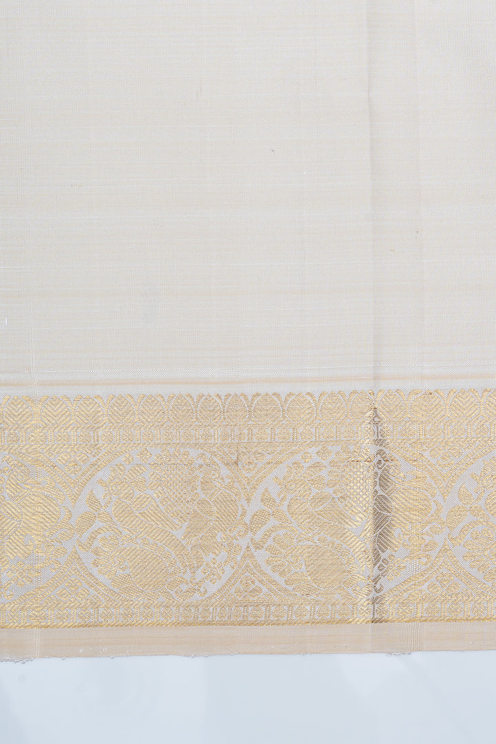 Black and ivory traditional pure kanchipuram silk saree