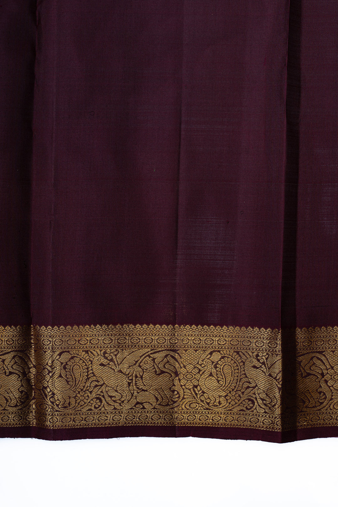 Bluish grey and maroon pure Kanchipuram silk saree