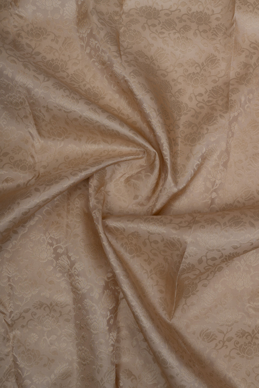 Champagne silver brocade  pure Kanchipuram silk saree