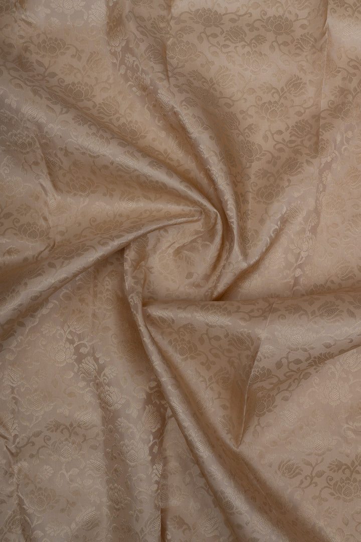 Champagne silver brocade  pure Kanchipuram silk saree