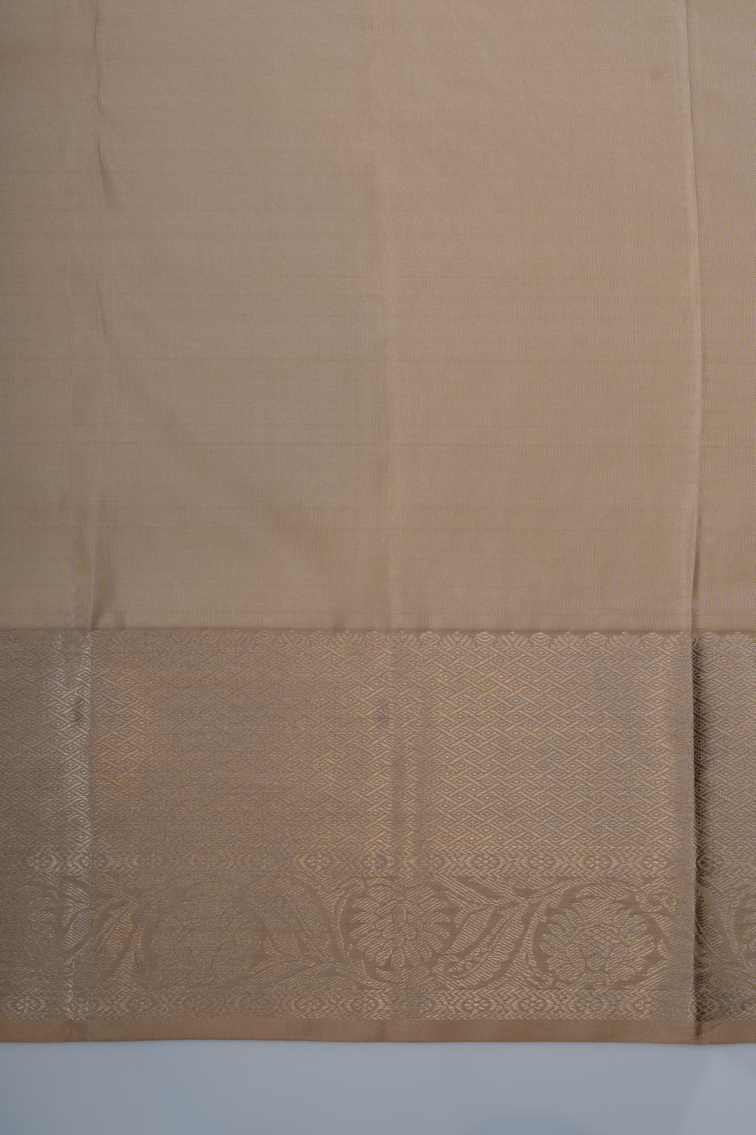 Champagne silver brocade  pure Kanchipuram silk saree