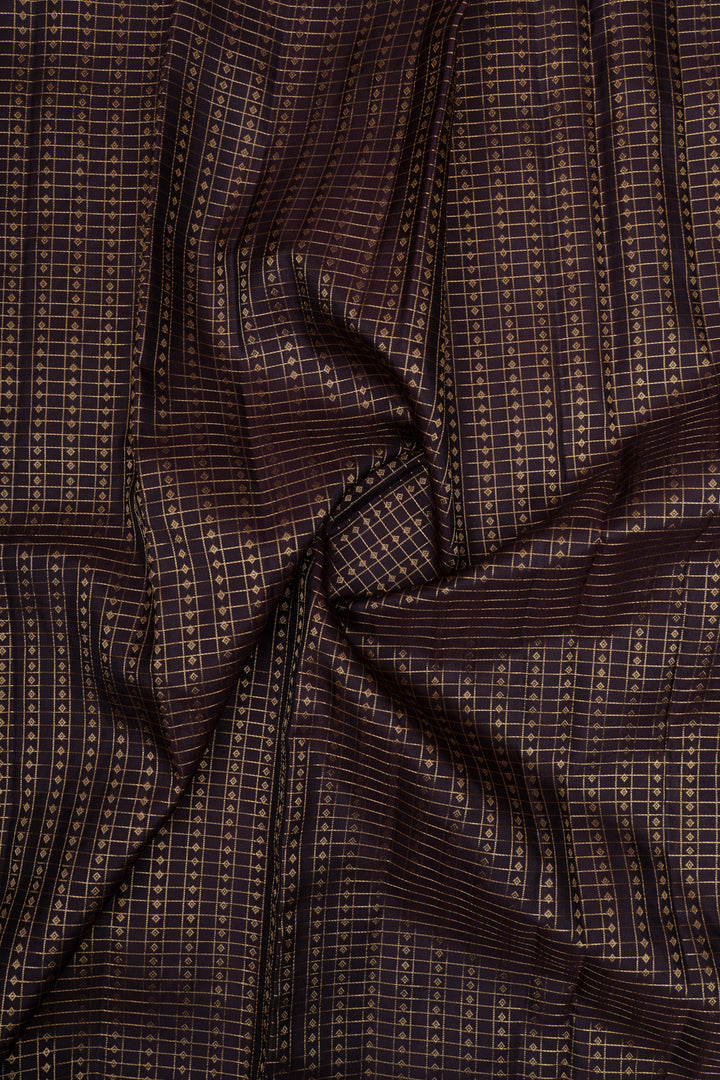 Brown lakshadeepam pure Kanchipuram silk saree