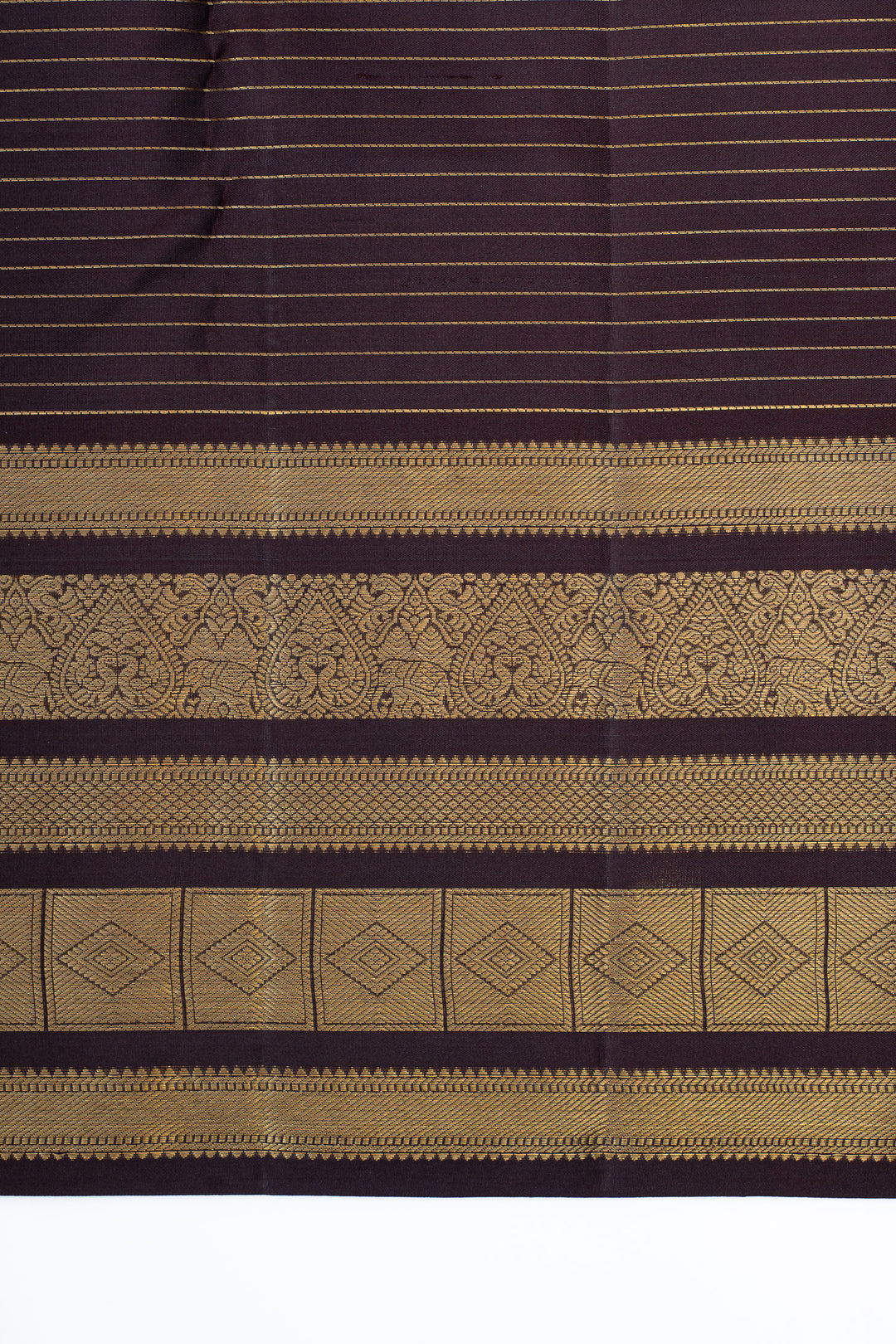 Brown lakshadeepam pure Kanchipuram silk saree