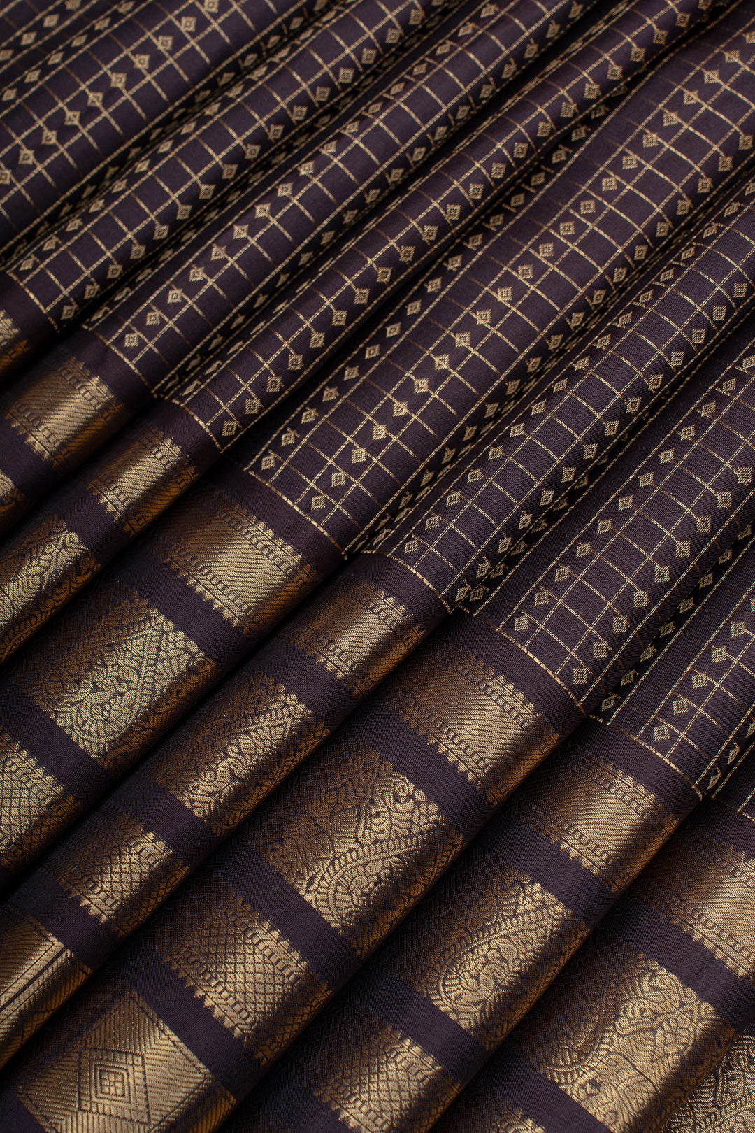 Brown lakshadeepam pure Kanchipuram silk saree
