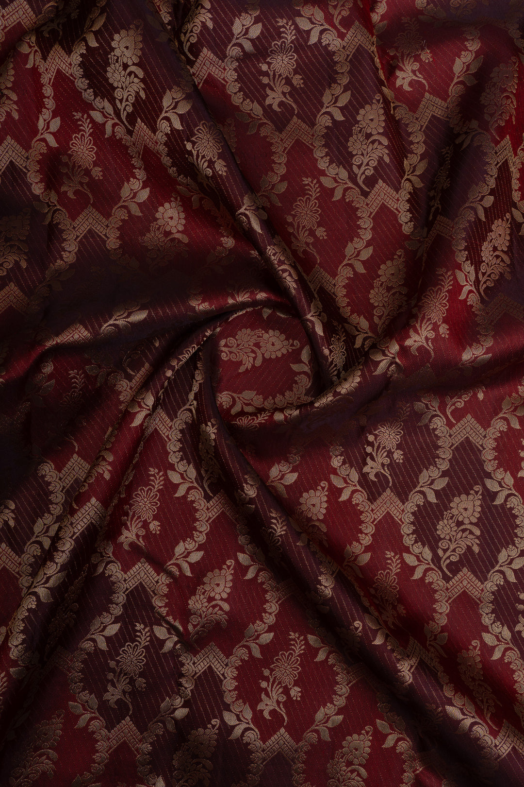 Maroon rangkat brocade pure Kanchipuram silk saree