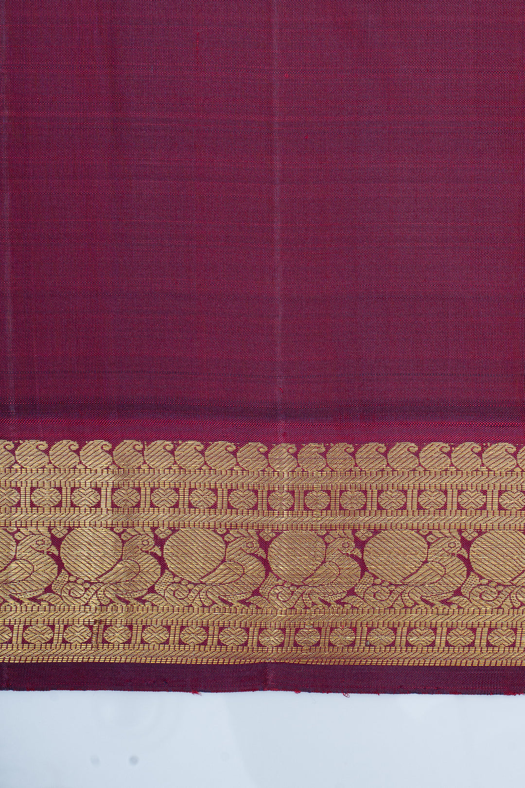 Yellow and jamun traditional pure kanchipuram silk saree