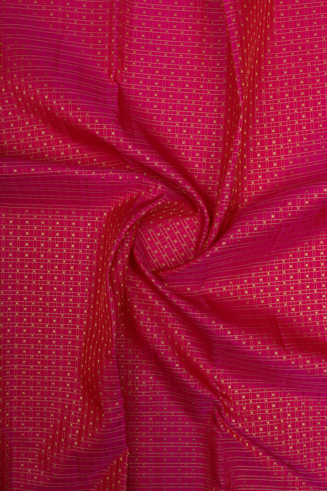 Magenta pink muthuzari checks pure Kanchipuram silk saree