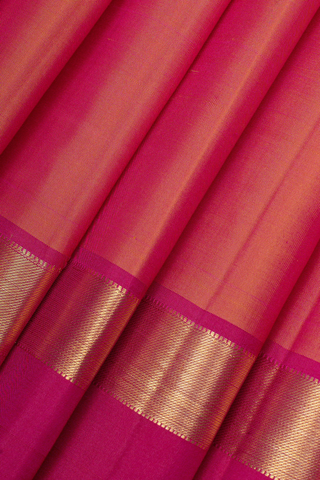 Peach and magenta traditional pure kanchipuram silk saree