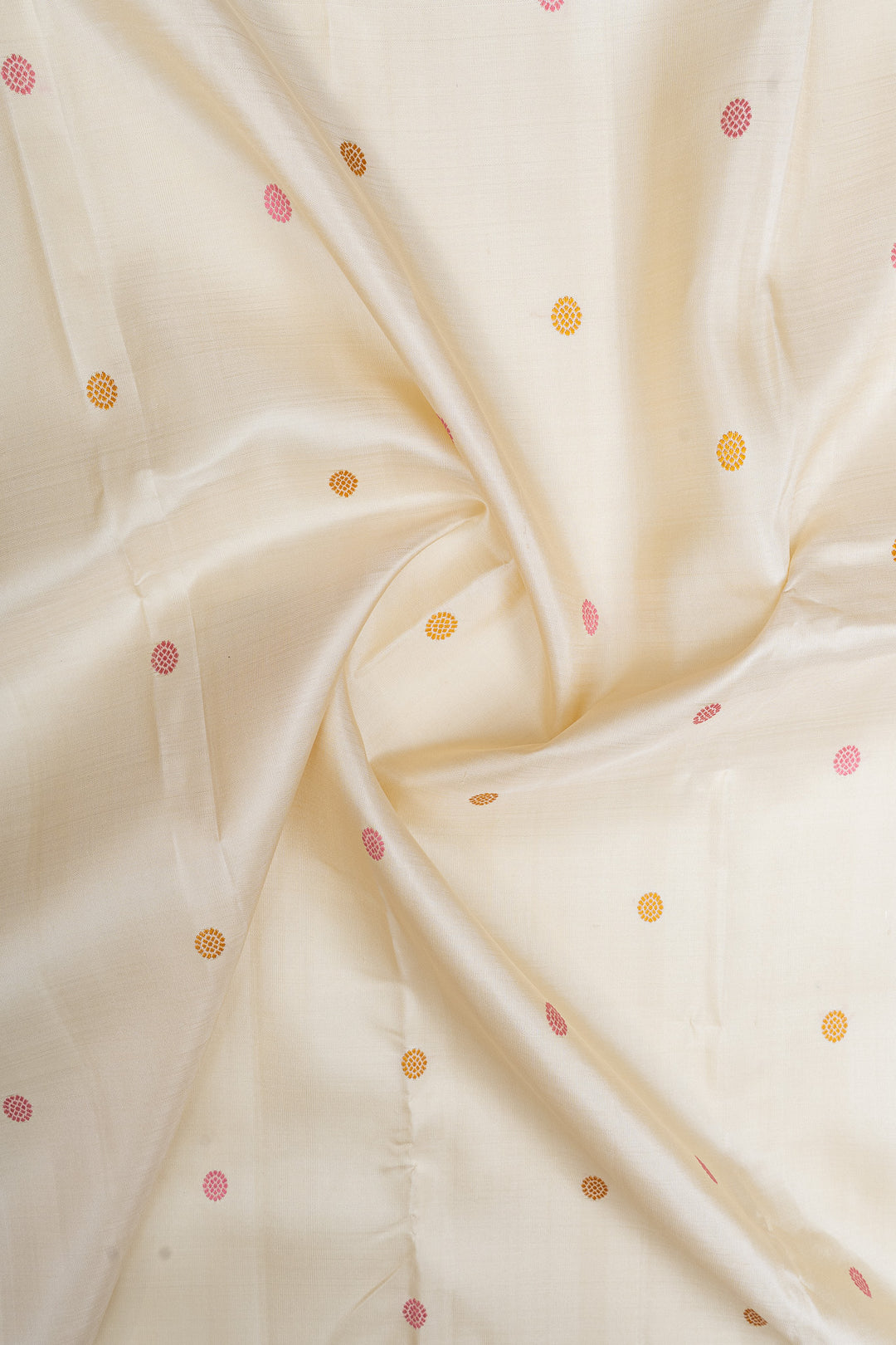 Ivory and mustard Ganga Jamuna pure kanchipuram silk saree