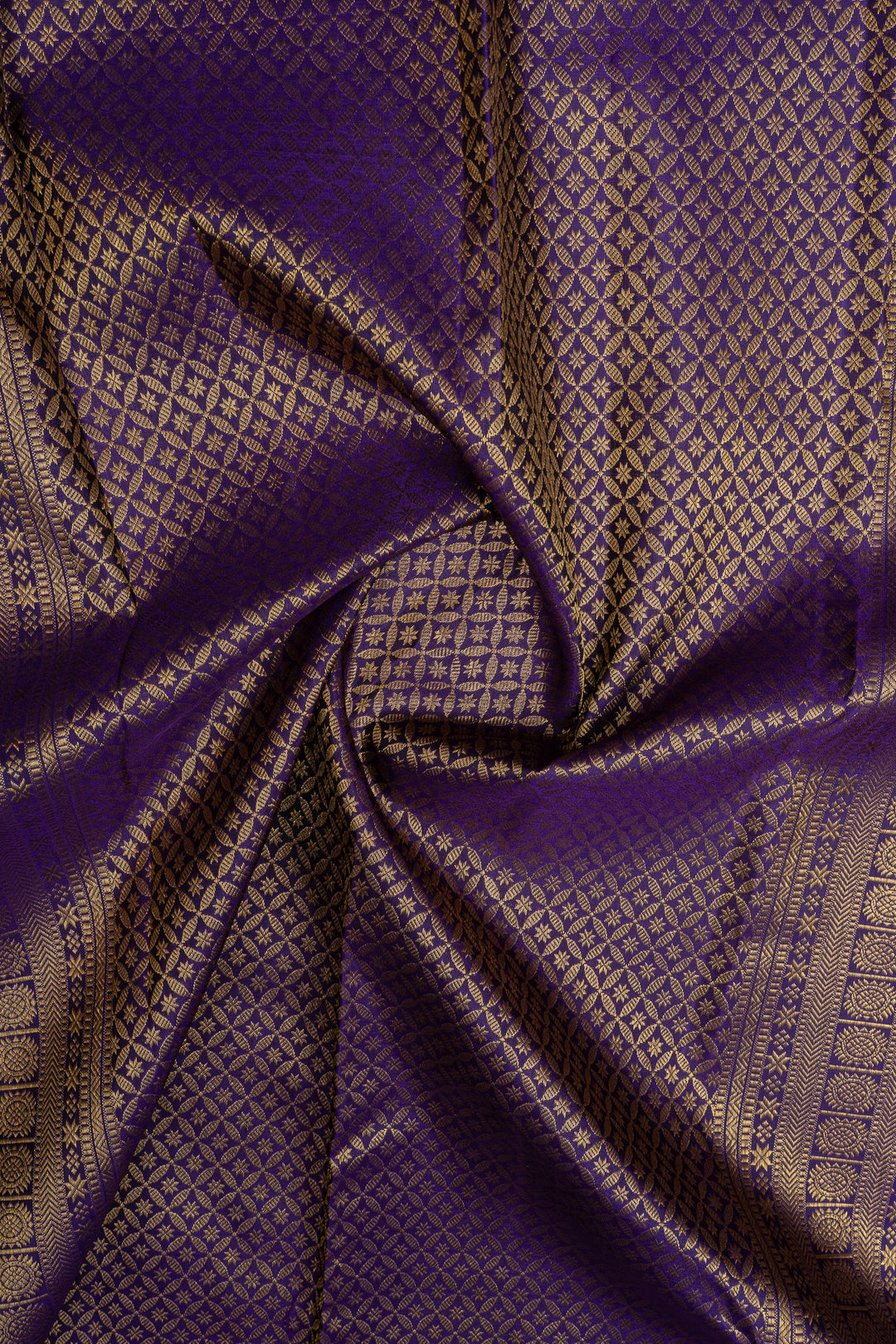 Sapphire blue Zari checks pure kanchipuram silk saree