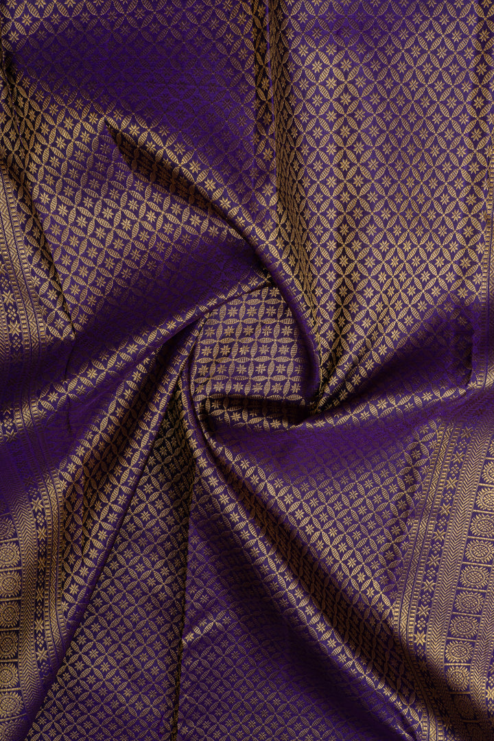 Sapphire blue Zari checks pure kanchipuram silk saree