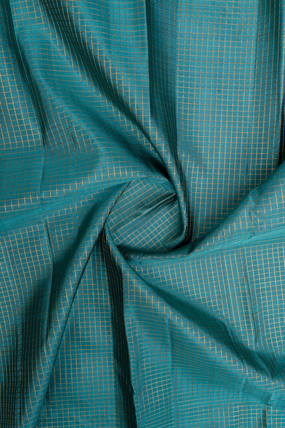 Sapphire blue Zari checks pure kanchipuram silk saree