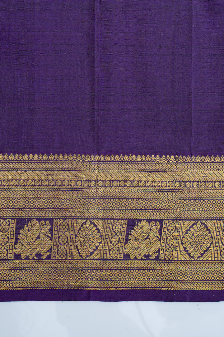 Sapphire blue Zari checks pure kanchipuram silk saree