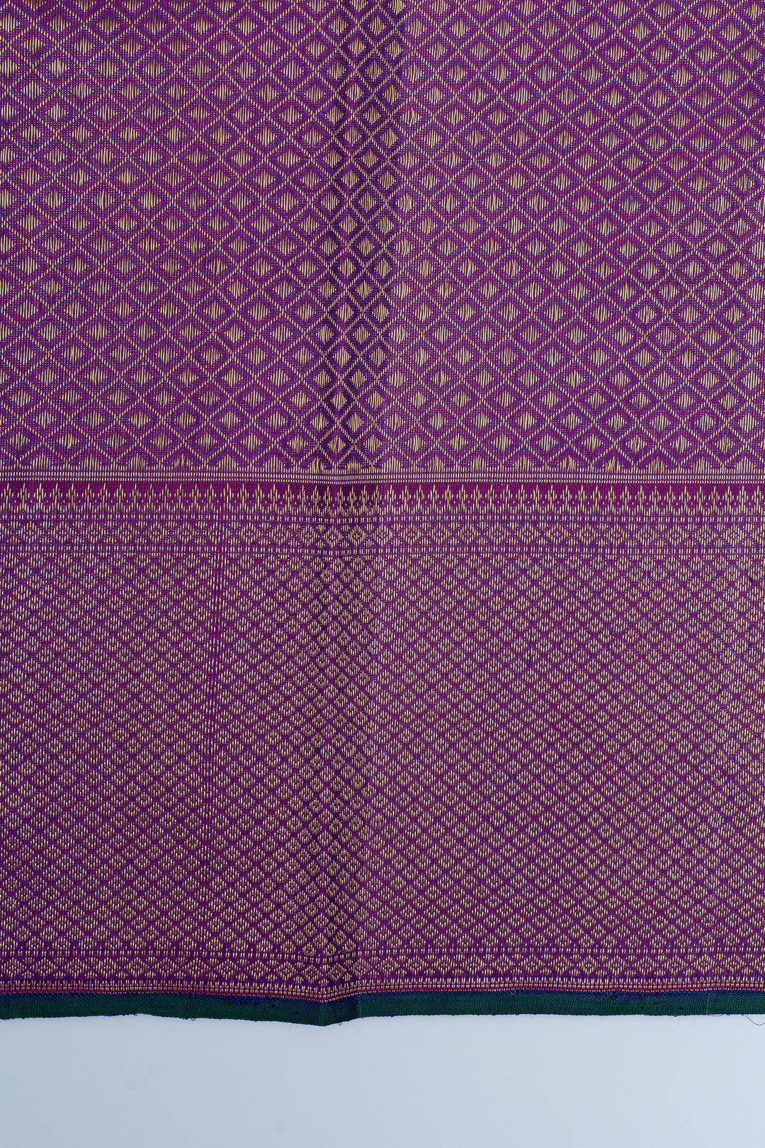Aubergine purple annam chakram brocade pure kanchipuram silk saree