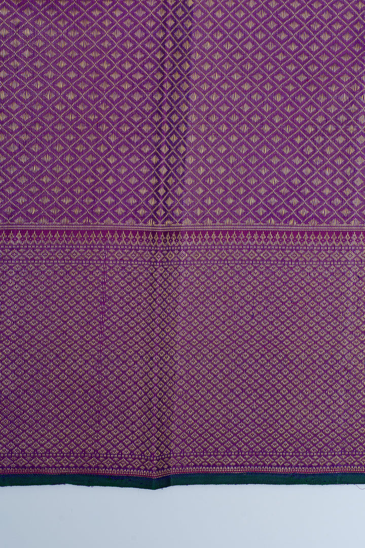 Aubergine purple annam chakram brocade pure kanchipuram silk saree