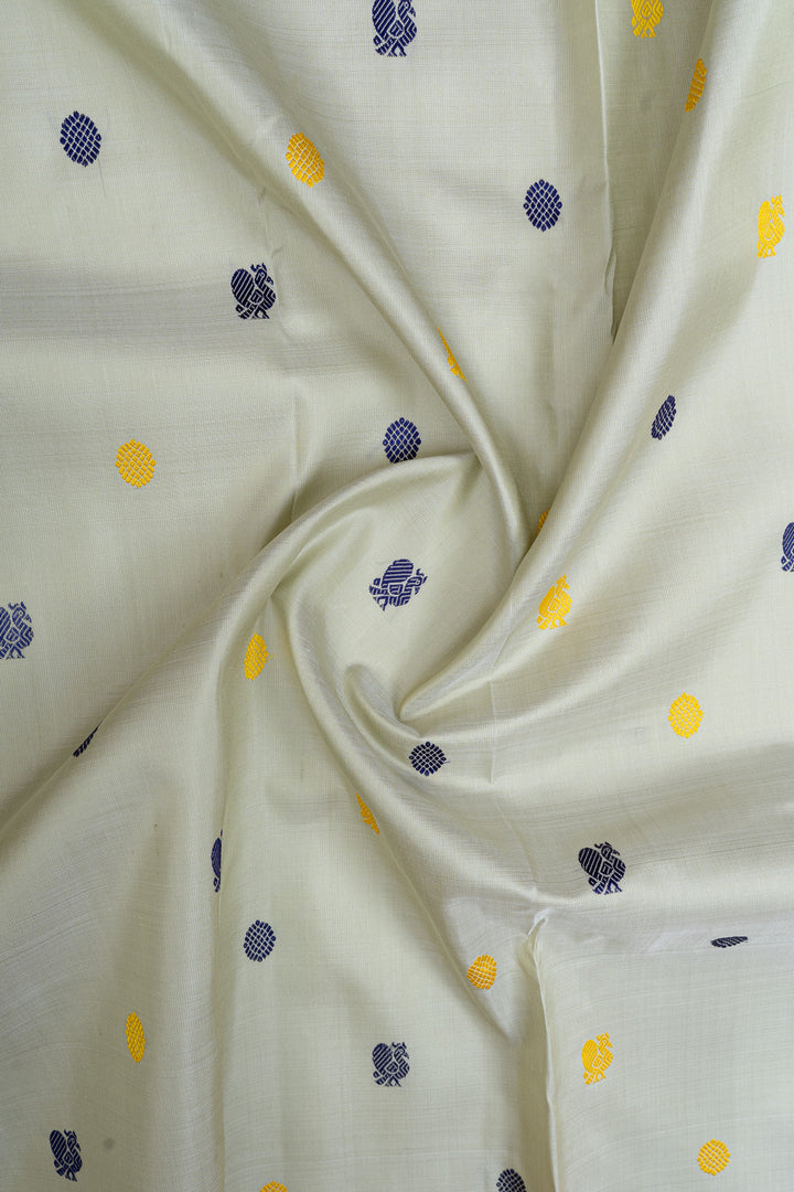 Pastel green and yellow   traditional pure kanchipuram silk saree