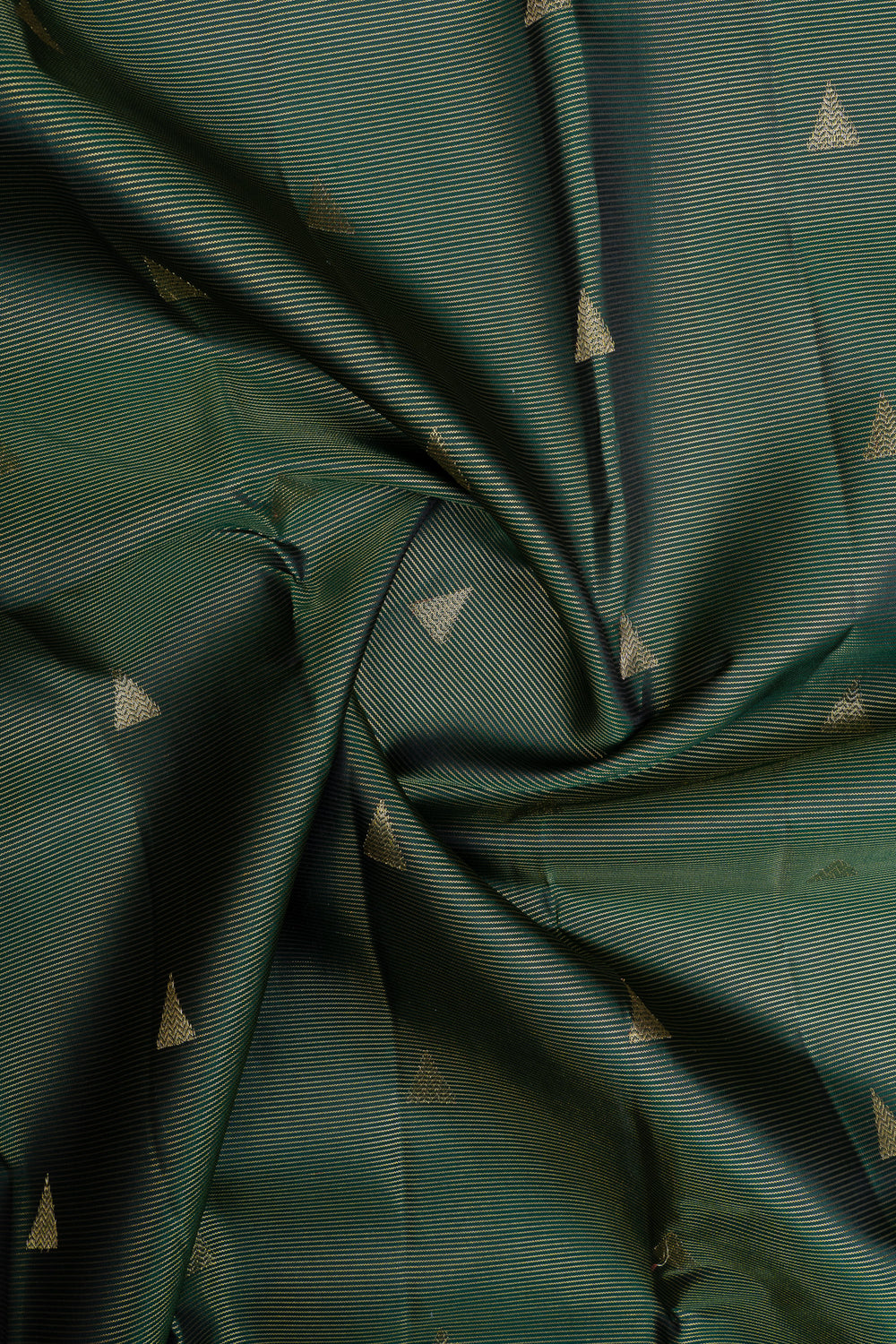 Mehandi green stripes pure kanchipuram silk saree