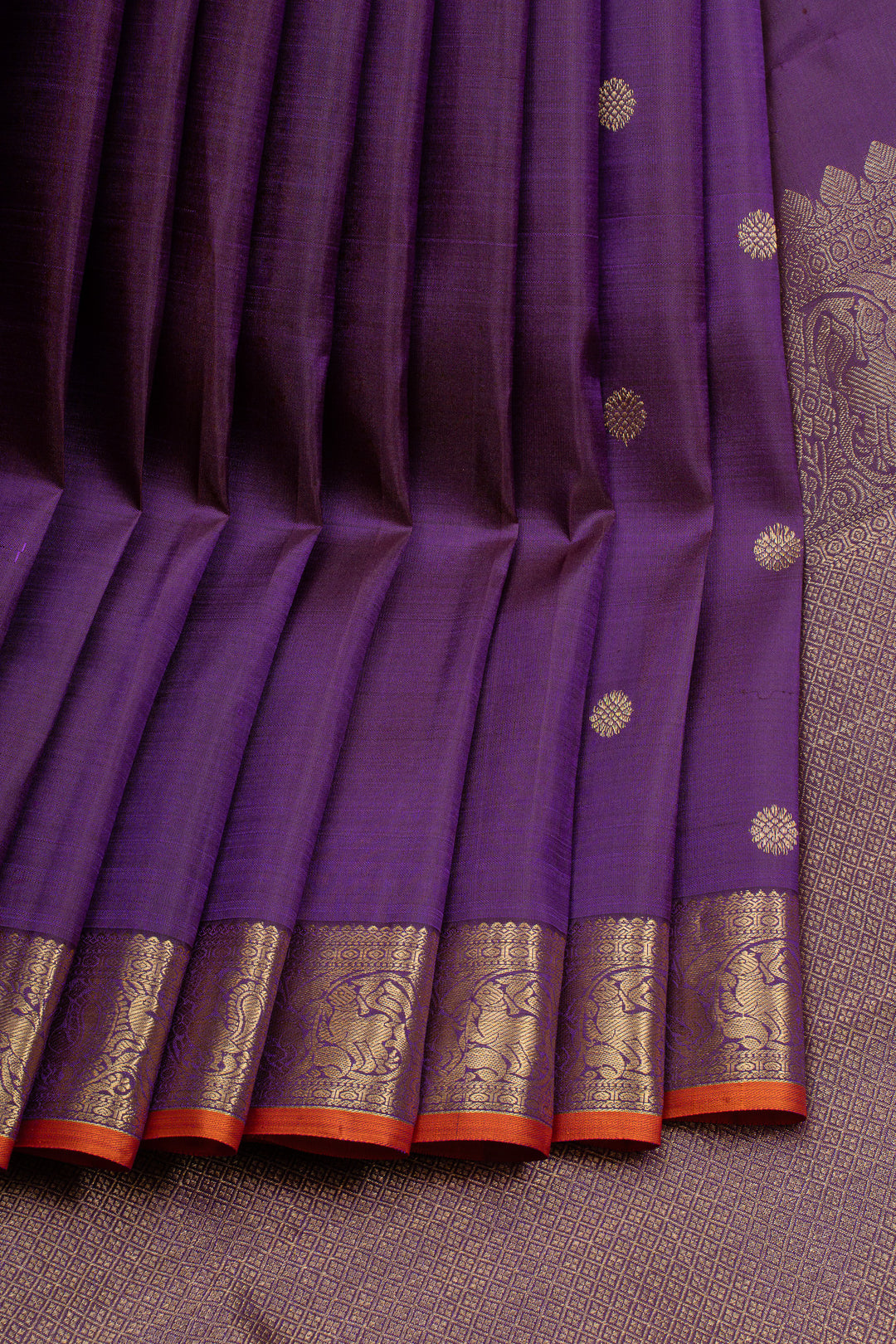 Purple traditional pure kanchipuram silk saree