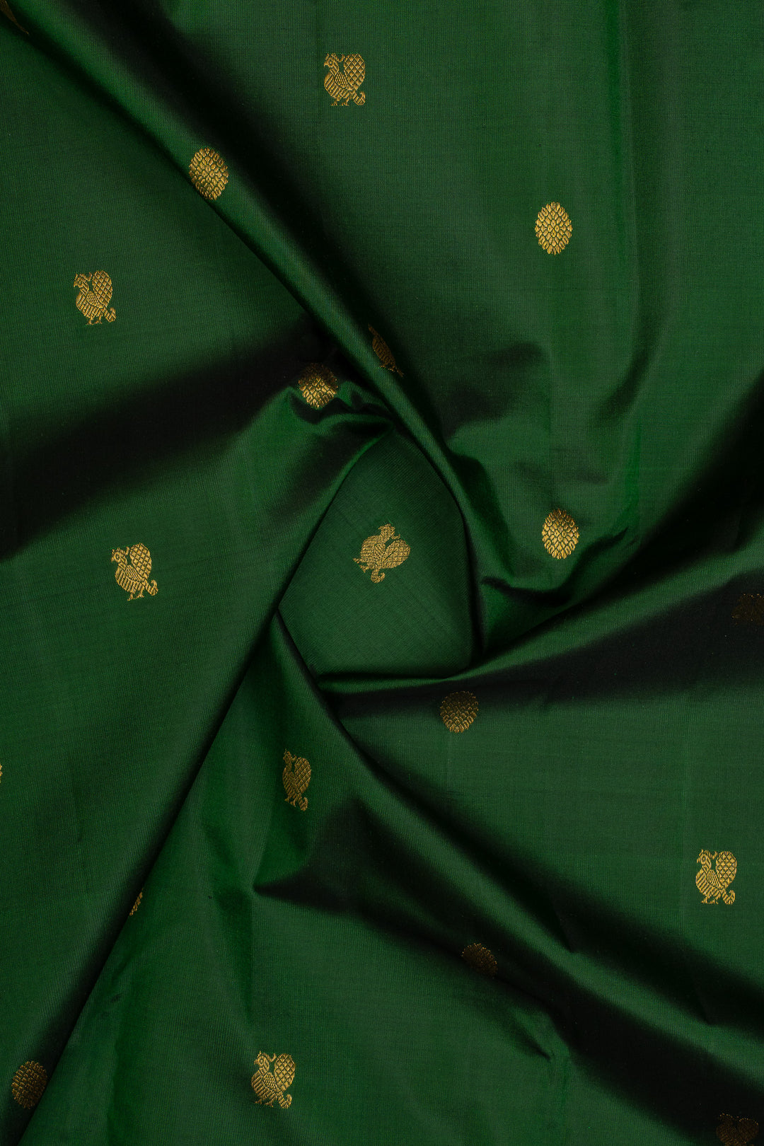 Emerald green traditional pure kanchipuram silk saree
